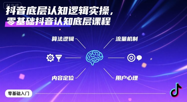 抖音底层认知逻辑实操，零基础抖音认知底层课程-日入300副业网