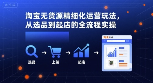 淘宝无货源精细化运营玩法，从选品到起店的全流程实操-日入300副业网