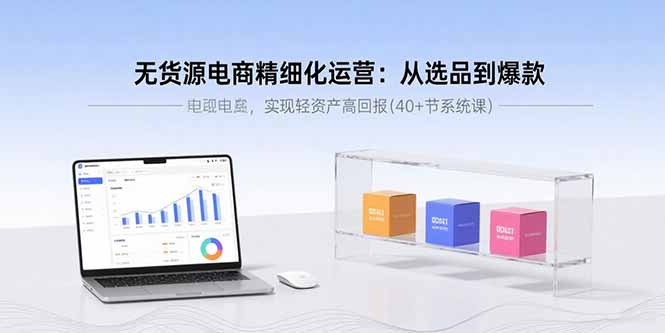 无货源电商精细化运营：从选品到爆款，实现轻资产高回报(40+节系统课-日入300副业网