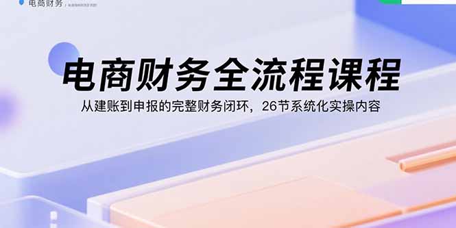 电商财务全流程课程：从建账到申报的完整财务闭环，26节系统化实操内容-日入300副业网