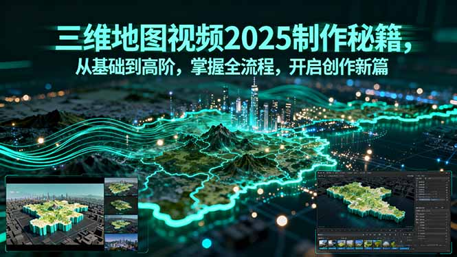 三维地图视频2025制作秘籍，从基础到高阶，掌握全流程，开启创作新篇-日入300副业网