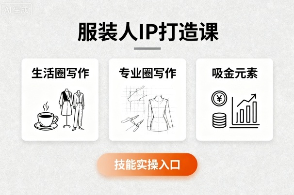 服装人IP打造课，文案创富+生活圈写作+专业圈写作+服装人专属+吸金元素+技能实操-日入300副业网