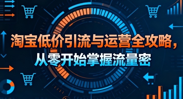 淘宝低价引流与运营全攻略，从零开始掌握流量密码-日入300副业网