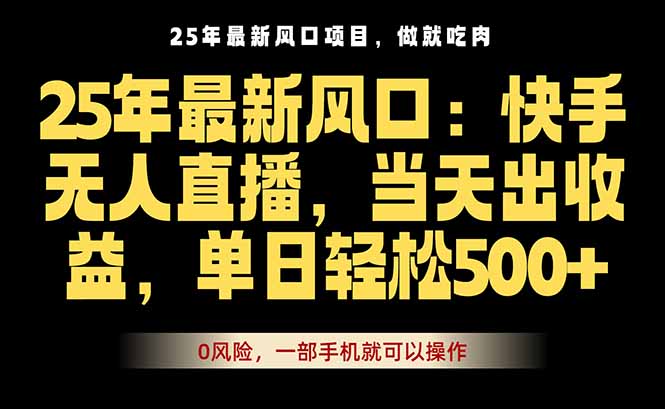 25年最新无人直播玩法，当天秒出单，一部手机就可操作-日入300副业网