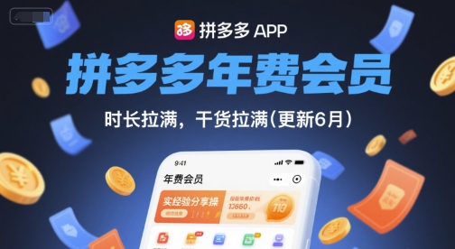 拼多多年费会员，实经验分享操，时长拉满，干货拉满(更新9月)-日入300副业网
