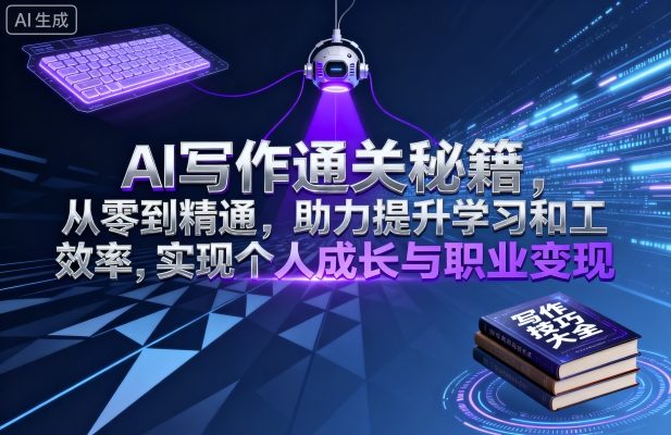 AI写作通关秘籍，从零到精通，助力提升学习和工作效率，实现个人成长与职业变现-日入300副业网