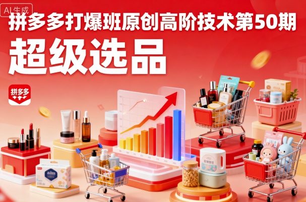 拼多多打爆班原创高阶技术第50期，超级选品-日入300副业网
