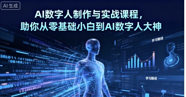 AI数字人制作与实战课程，助你从零基础小白到AI数字人大神-日入300副业网