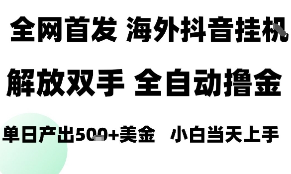 海外抖音无人直播，单日产出1.5k+，长期稳定，新手可玩，无脑操作【揭秘】-日入300副业网