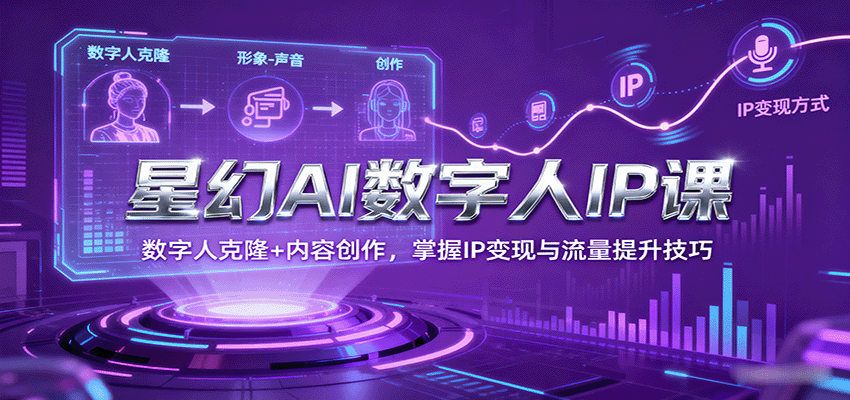 星幻AI数字人IP课，数字人克隆+内容创作，掌握IP变现与流量提升技巧-日入300副业网