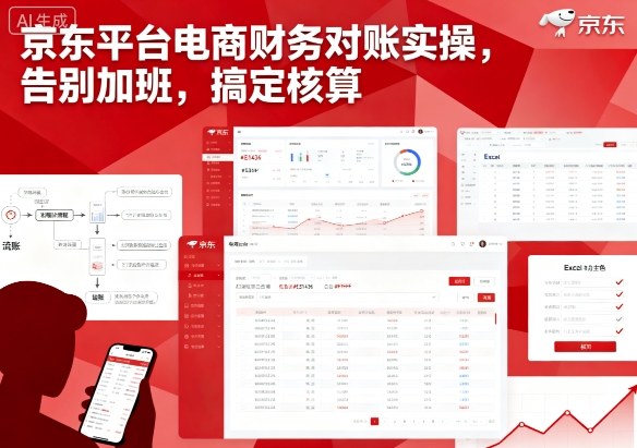 京东平台电商财务对账实操，告别加班，搞定核算-日入300副业网