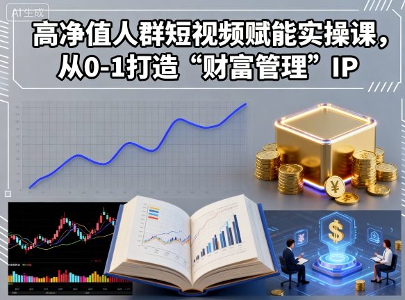 高净值人群短视频赋能实操课，从0-1打造“财富管理”IP-日入300副业网