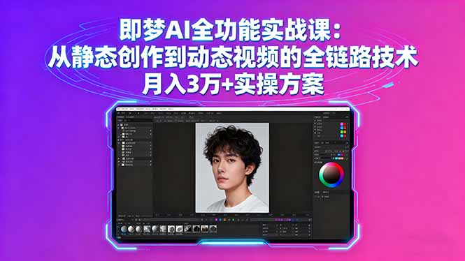 即梦AI全功能实战课：从静态创作到动态视频的全链路技术 月入3万+实操方案-日入300副业网