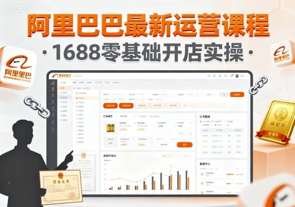 阿里巴巴最新运营课程，1688零基础开店实操-日入300副业网