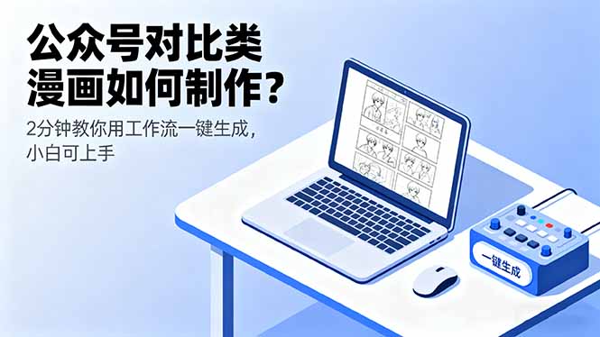 公众号对比类漫画如何制作？2分钟教你用工作流一键生成，小白可上手-日入300副业网