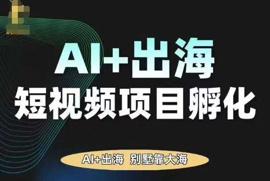 AI·TikTok AI+出海短视频项目孵化，陪你从0-1借助AI实现出海变现-日入300副业网