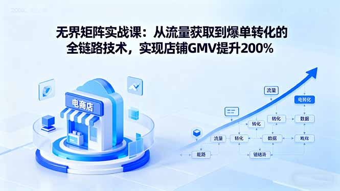 无界矩阵实战课：从流量获取到爆单转化的全链路技术，实现店铺GMV提升200%-日入300副业网