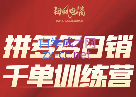 白凤电商·拼多多日销千单训练营(更新9月)-日入300副业网