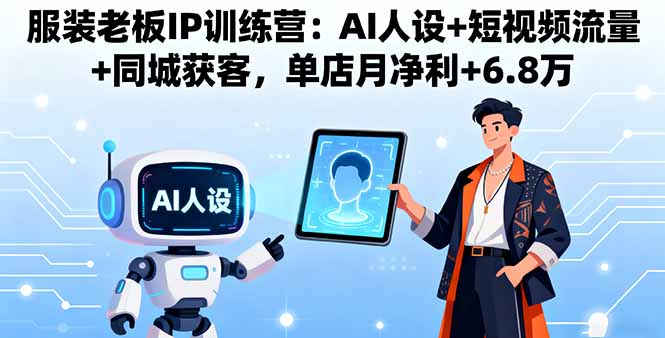 服装老板IP训练营：AI人设+短视频流量+同城获客，单店月净利+6.8万-日入300副业网