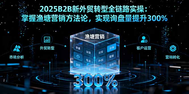 2025B2B新外贸转型全链路实操：掌握渔塘营销方法论，实现询盘量提升300%-日入300副业网