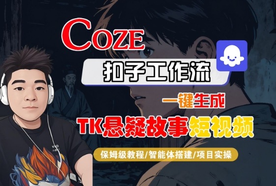 Coze扣子智能体工作流一键生成“TK悬疑故事“短视频，全流程保姆级教学-日入300副业网