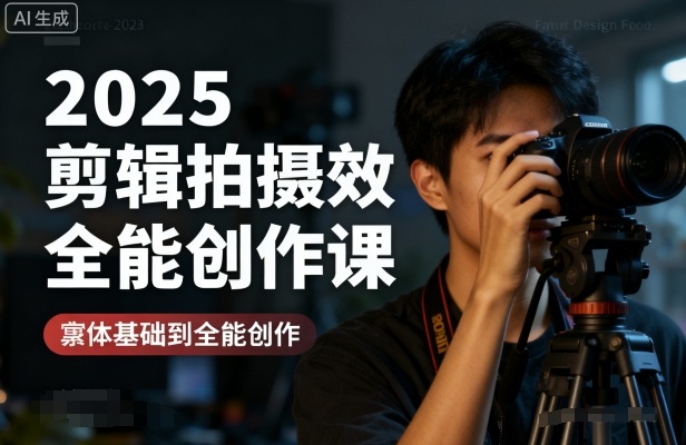 2025剪辑拍摄特效全能创作课，零基础到全能创作-日入300副业网