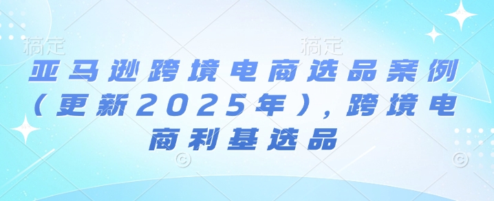 亚马逊跨境电商选品案例(更新2025年10月)，跨境电商利基选品-日入300副业网