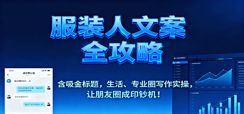 服装人文案全攻略，含吸金标题，生活、专业圈写作实操，让朋友圈成印钞机！-日入300副业网