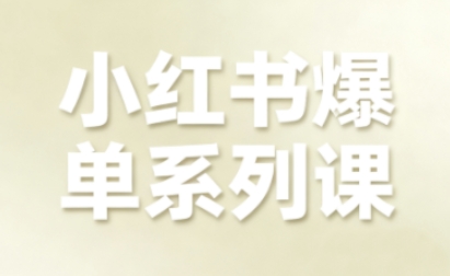 小红书爆单系列课，聚焦小红书电商全链路增长-日入300副业网