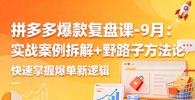 拼多多爆款复盘课-9月：实战案例拆解+野路子方法论，快速掌握爆单新逻辑-日入300副业网