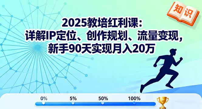 2025教培红利课：详解IP定位、创作规划、流量变现，新手90天实现月入20万-日入300副业网