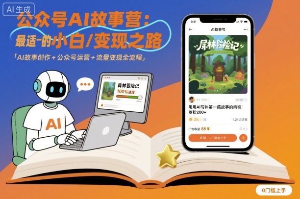公众号ai故事营，最适合小白的自媒体变现之路-日入300副业网