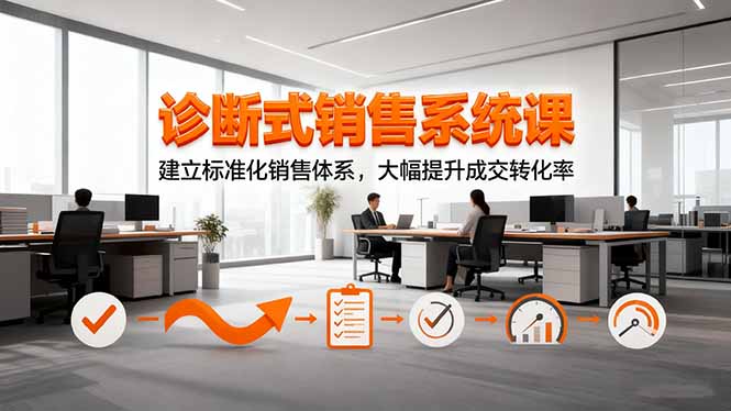 诊断式销售系统课,建立标准化销售体系,大幅提升成交转化率-日入300副业网