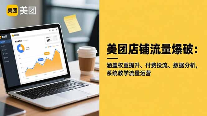 美团店铺流量爆破:涵盖权重提升、付费投流、数据分析,系统教学流量运营-日入300副业网