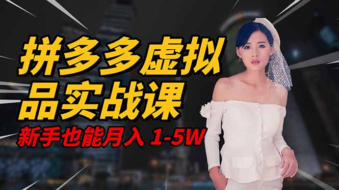 2025 拼多多虚拟品系统实战课,轻资产项目,可矩阵开工作室,新手也能...-日入300副业网