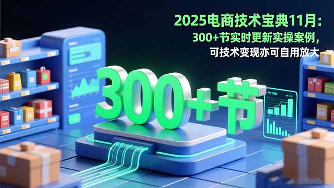 2025电商技术宝典11月：200+节实时更新实操案例，可技术变现亦可自用放大-日入300副业网