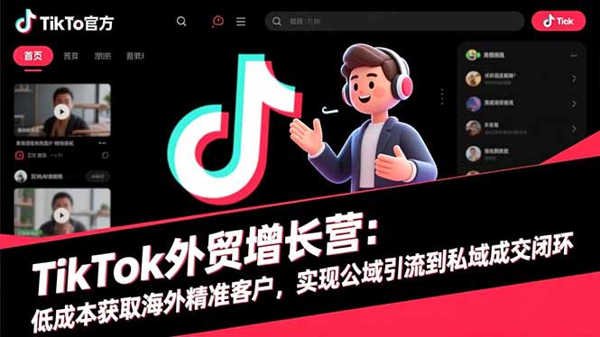 TikTok外贸增长营:低成本获取海外精准客户,实现公域引流到私域成交闭环-日入300副业网